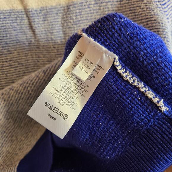 Anthropologie Maeve Paulina Striped Sweater Blue White Pullover Cozy Boho XS - Picture 5 of 5